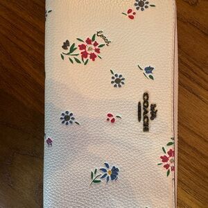 Coach Cream Wallet with Floral Accents